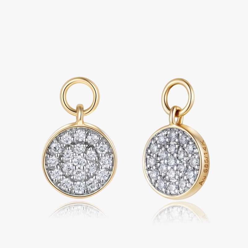 Ayah 14KY Solid Gold Diamond Earring Charms