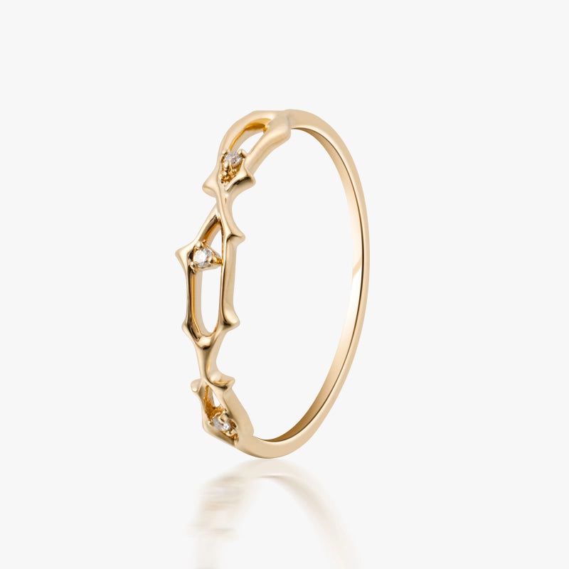 Verbena 14K Solid Gold Intertwined Diamond Ring