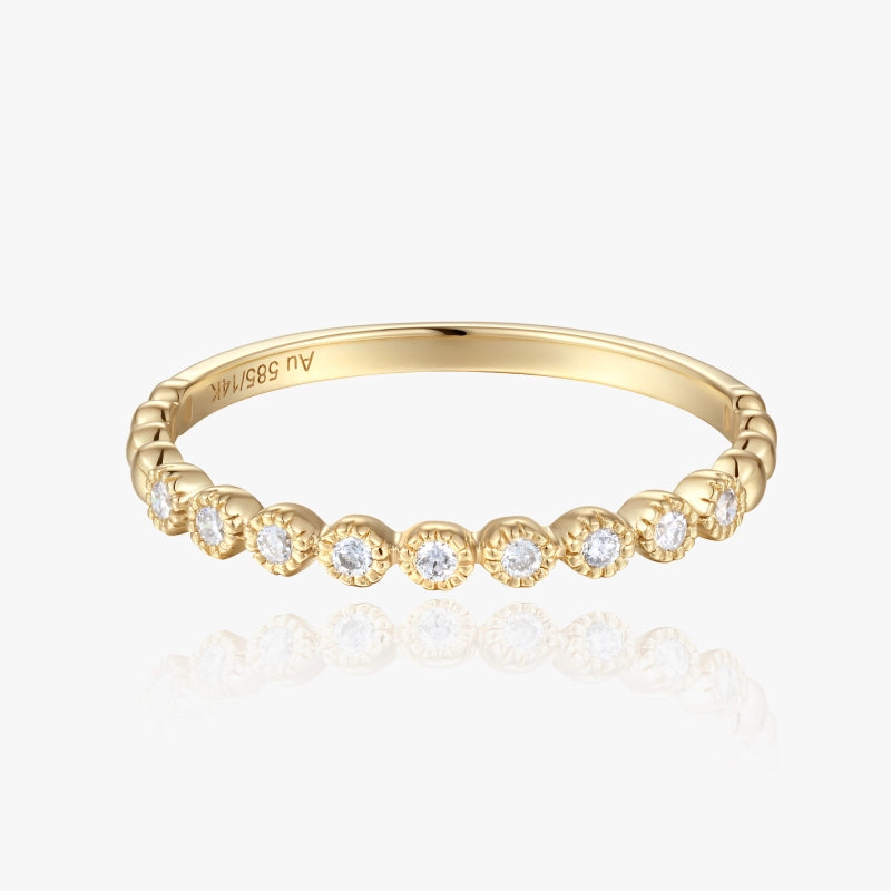 Madeleine 14K Solid Gold Diamond Band Ring