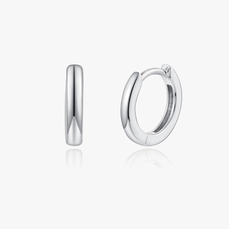 Mila 14K white gold Huggie Hoops 8 mm