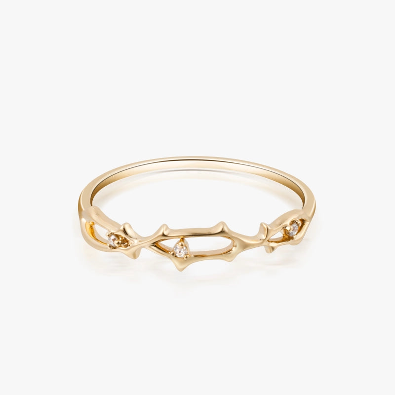 Verbena 14K Solid Gold Intertwined Diamond Ring