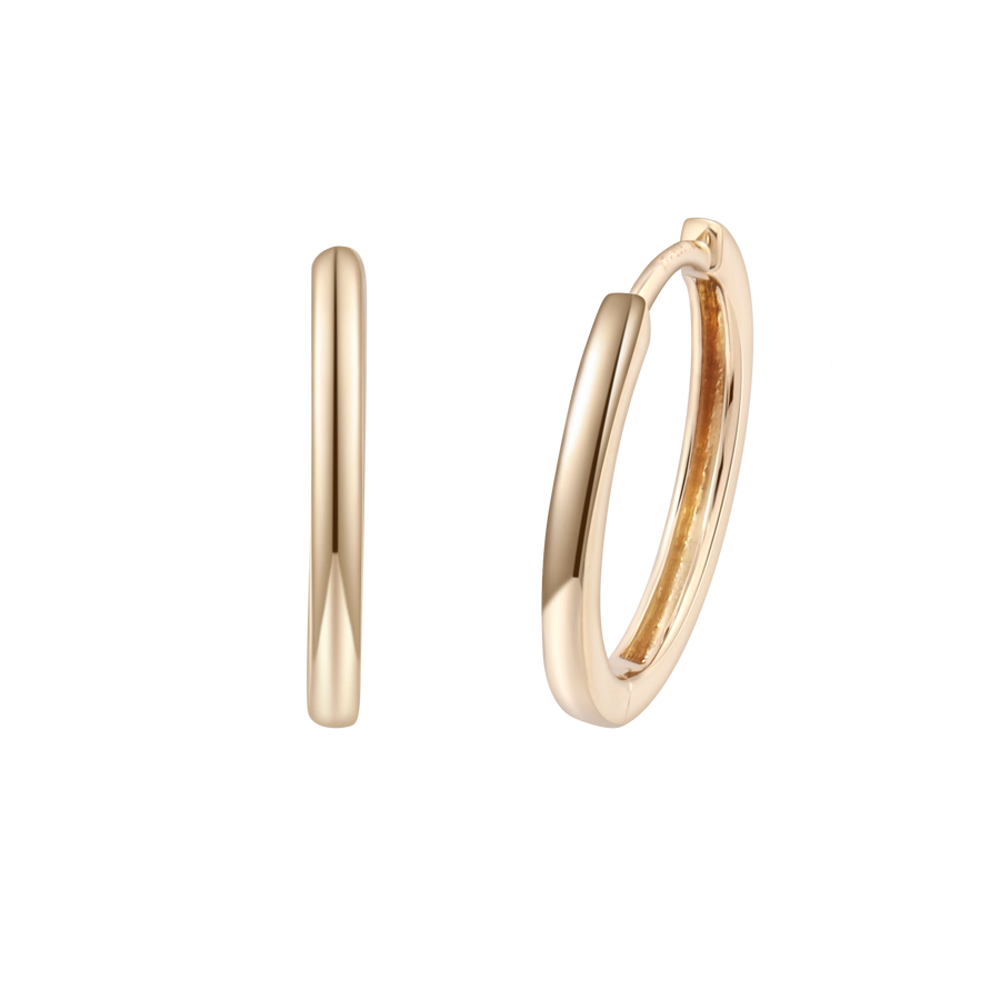 Amelia 14K Yellow gold Huggie Hoops 12 mm