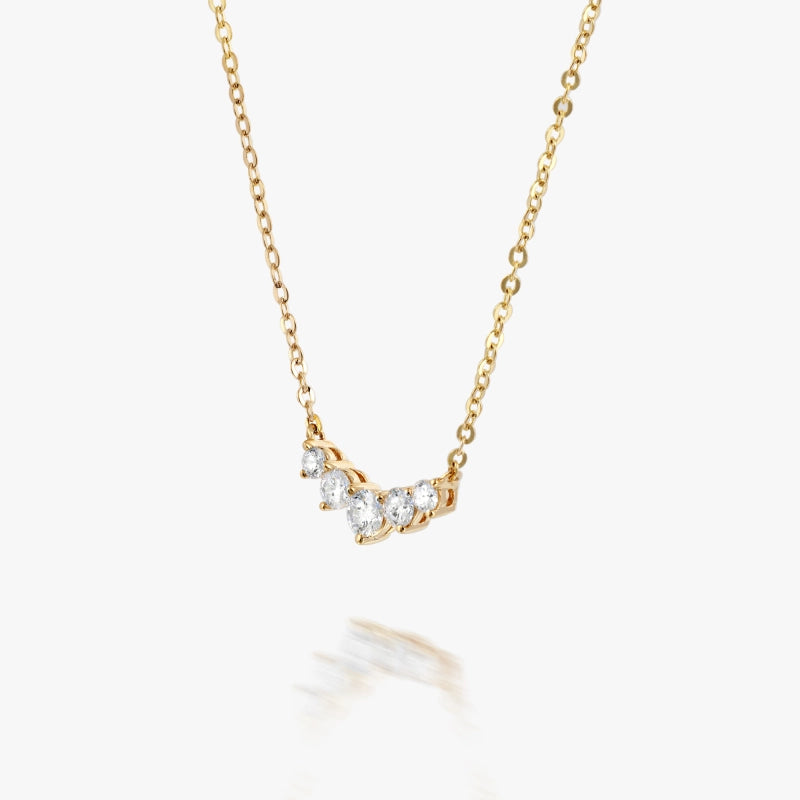 Talia 14K Solid Gold Diamond Necklace