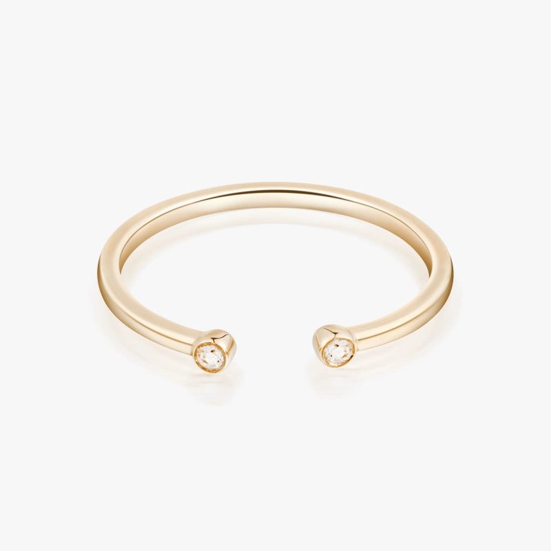 Emma 14K Solid Gold Diamond Open Ring