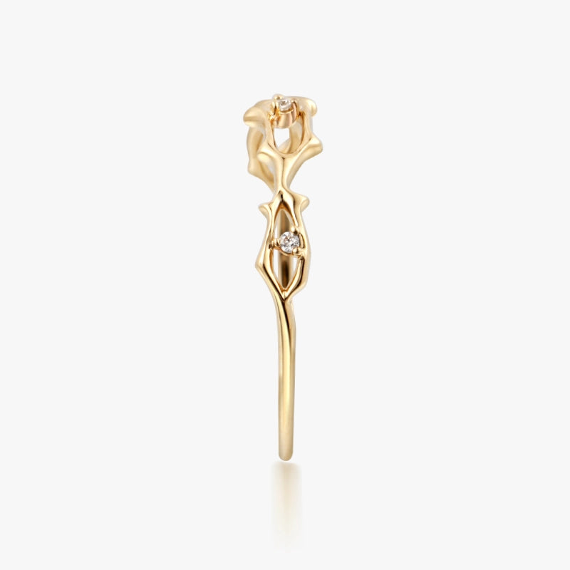 Verbena 14K Solid Gold Intertwined Diamond Ring