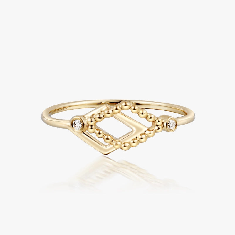 Elliott 14K Solid Gold Rhombus Diamond Ring