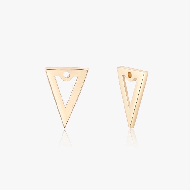 Aila 14K Solid Gold Triangle Earring Jacket