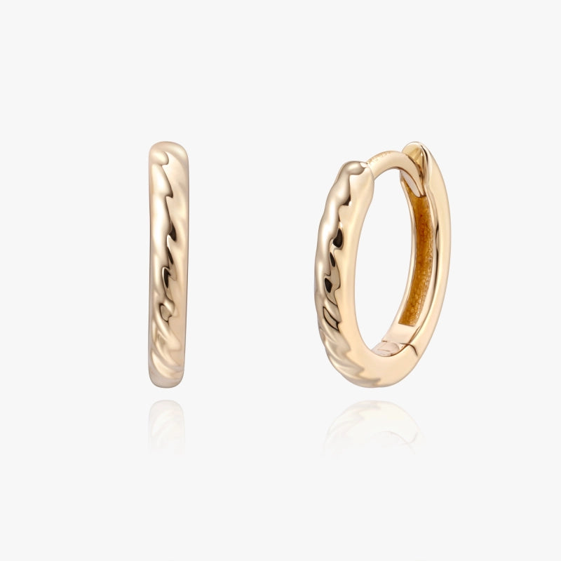 Evelyn 14K Yellow gold Huggie Hoop 8mm