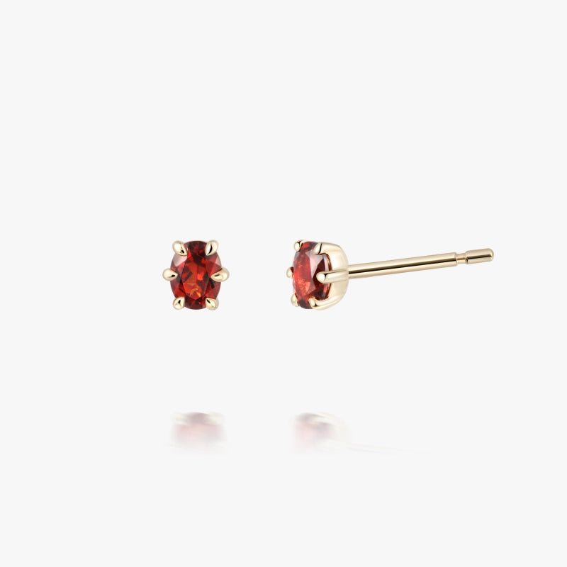 Rouge 14K Solid Gold Garnet Stud