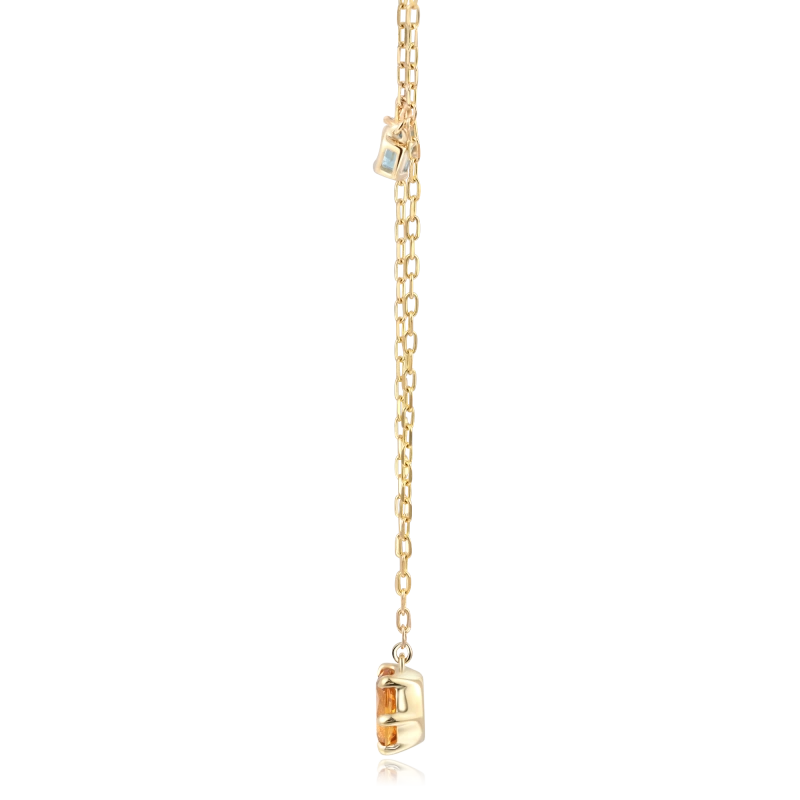 Solana 14K Solid Gold Citrine and Topaz Necklace