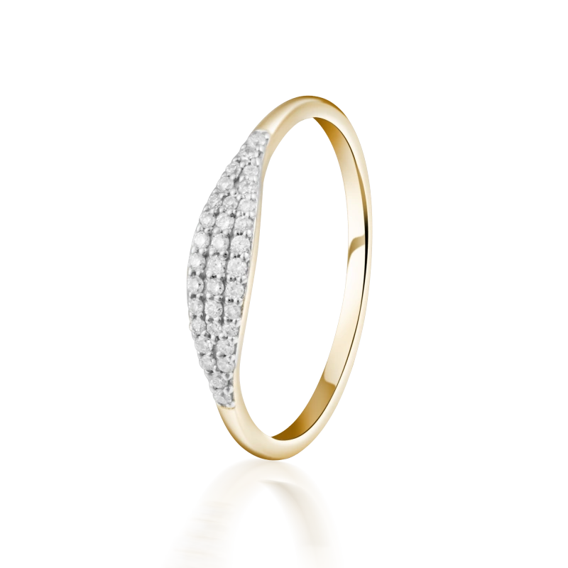 Marleigh 14K Solid Gold Pave Diamond Ring