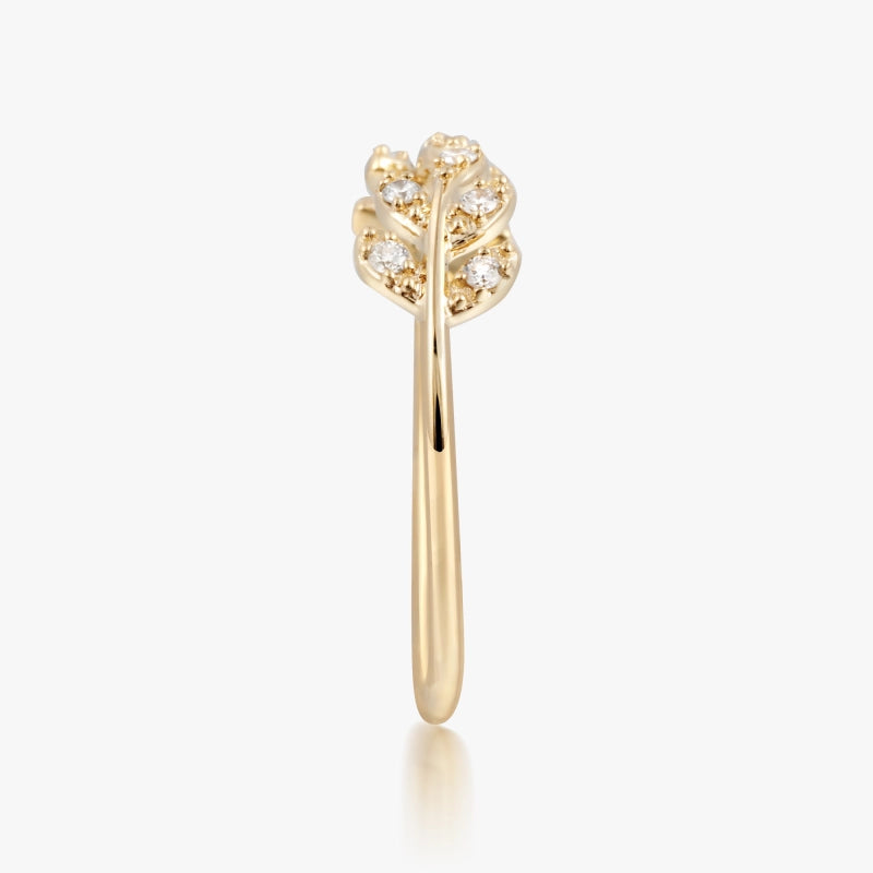 Estella 14K Solid Gold Leaf Open Ring