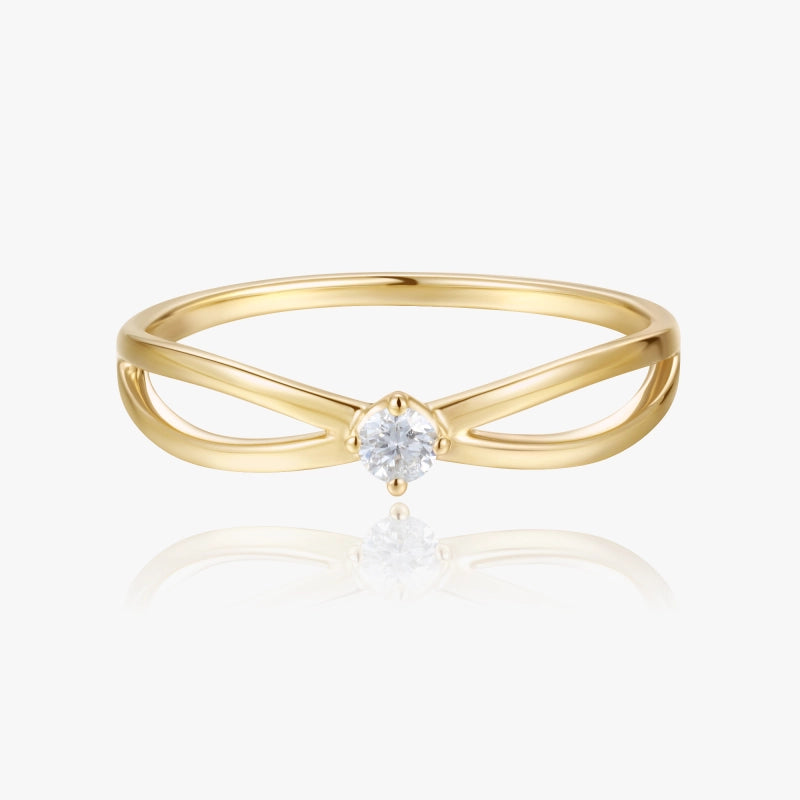 Ari 14K Solid Gold Solitaire Diamond Ring