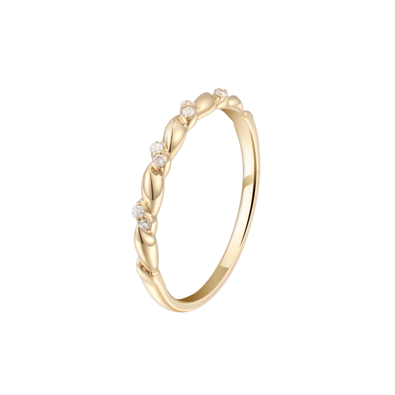 Bianca 14K Solid Gold Wreath Diamond Ring