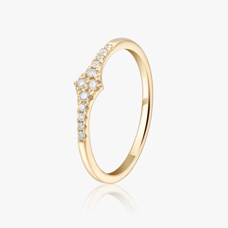 Holly 14K Solid Gold Pave Diamond Ring