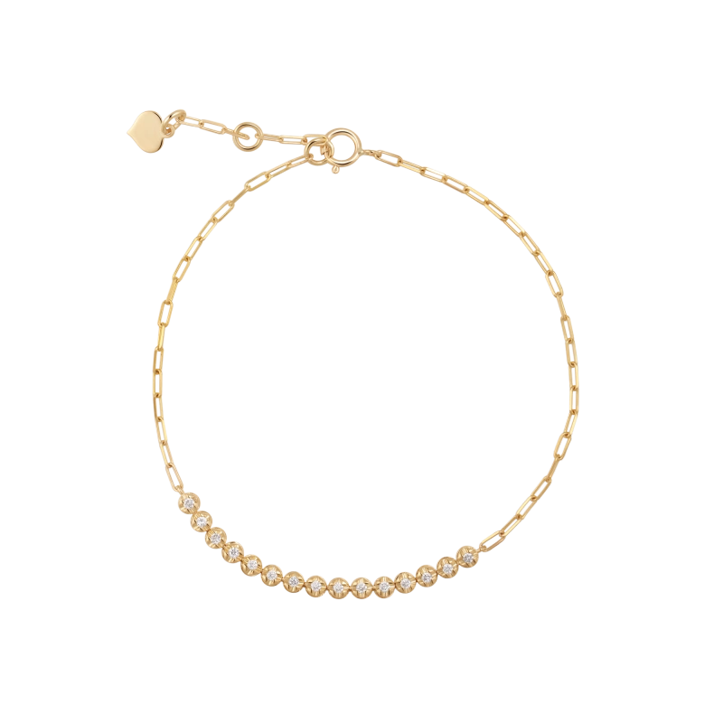 カシディ 14K ソリッドゴールド ダイヤモンド ブレスレット