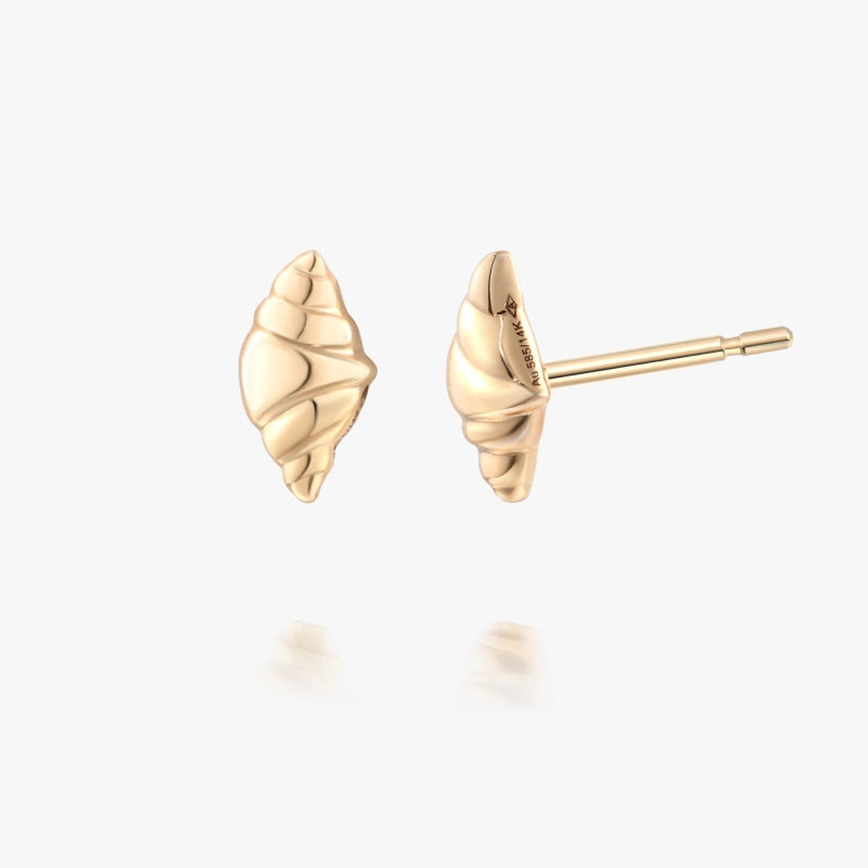 Croissant Parisien 14k Solid Gold  Stud