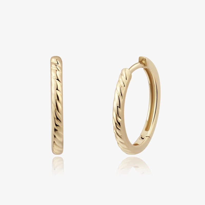 Evelyn 14K Yellow gold Huggie Hoop 12mm