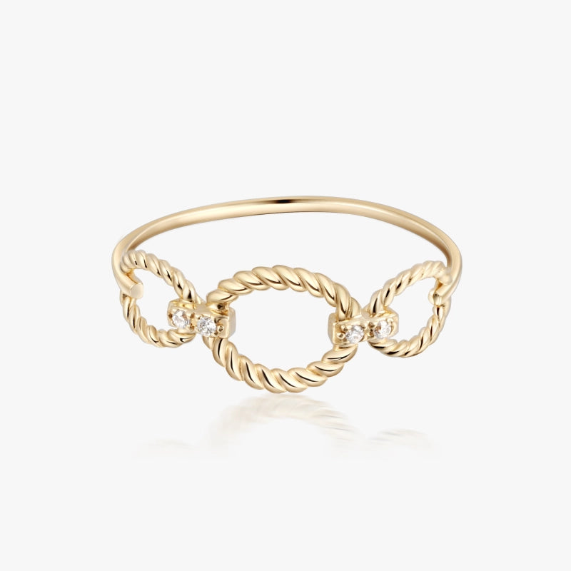 Sasha 14K Solid Gold Triple Hoop Ring