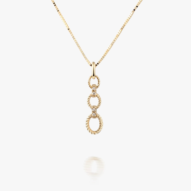 Freya 14K Solid Gold Triple Hoop Necklace