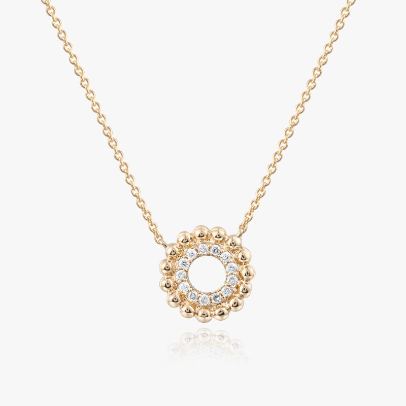 Fiona 14K Solid Gold Diamond Hoop Necklace