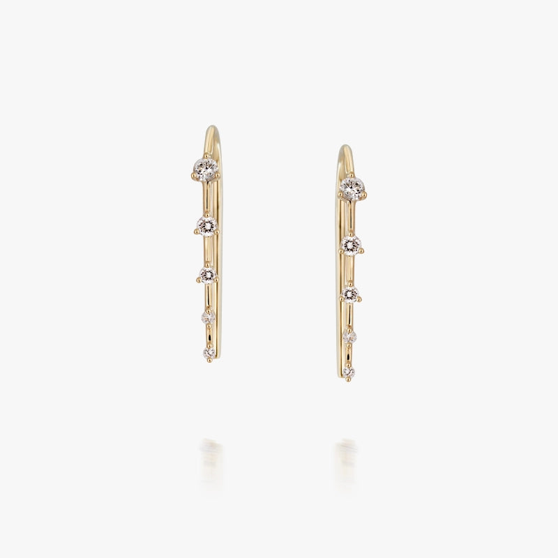 Juliette 14K Solid Gold Diamond Threader Earring