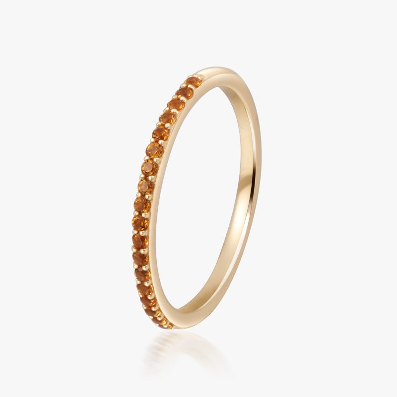 Dayana 14K Solid Gold Citrine Band Ring