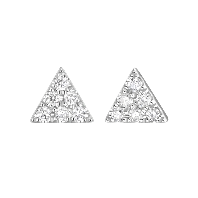 Bailee 14K Solid Gold Triangle Diamond Stud