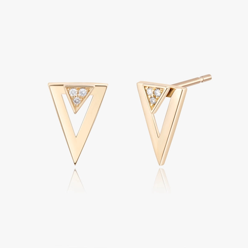 Aila 14K Solid Gold Triangle Earring Jacket