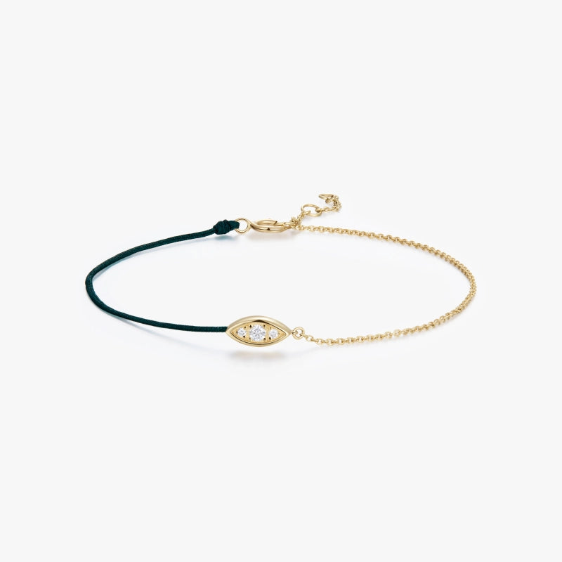 Harbour 14K Solid Gold Diamond Cord Bracelet