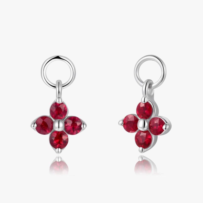 Neriah 14KW Solid Gold Ruby Petal Earring Charms