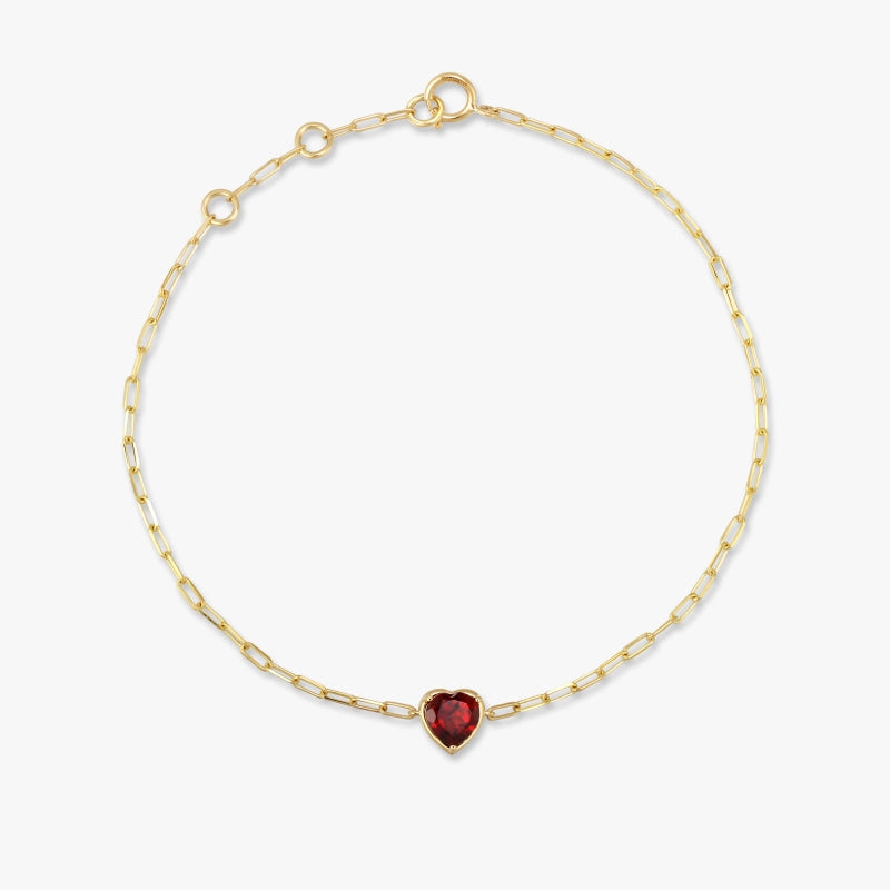 Amyra 14K Solid Gold Garnet Bracelet