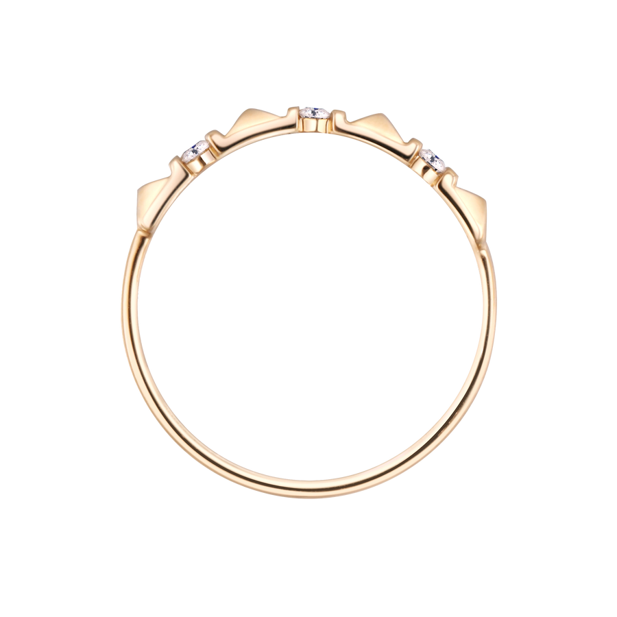 Mikayla 14K Solid Gold Rivet Diamond Ring