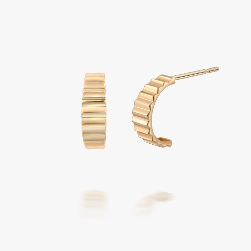 Zoe 14K Solid Gold Cog Stud