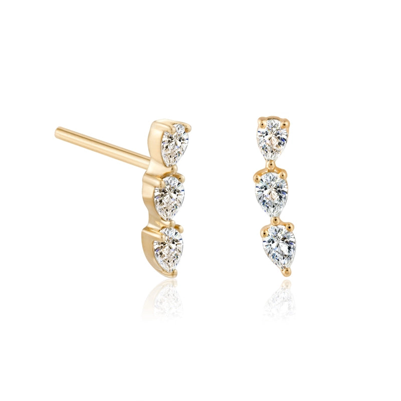 Melanie 14K Solid Gold White Topaz Stud