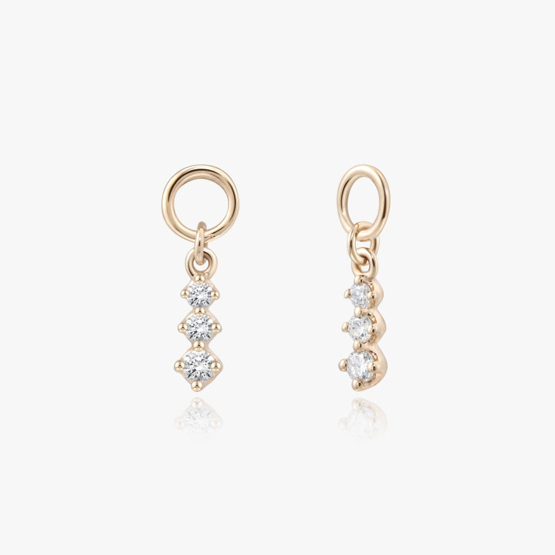 Olivia 14K Solid Gold Diamond Earring Charms