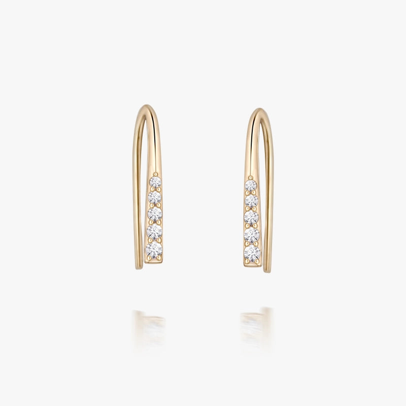 Lumière 14K Solid Gold Diamond Threader Earring