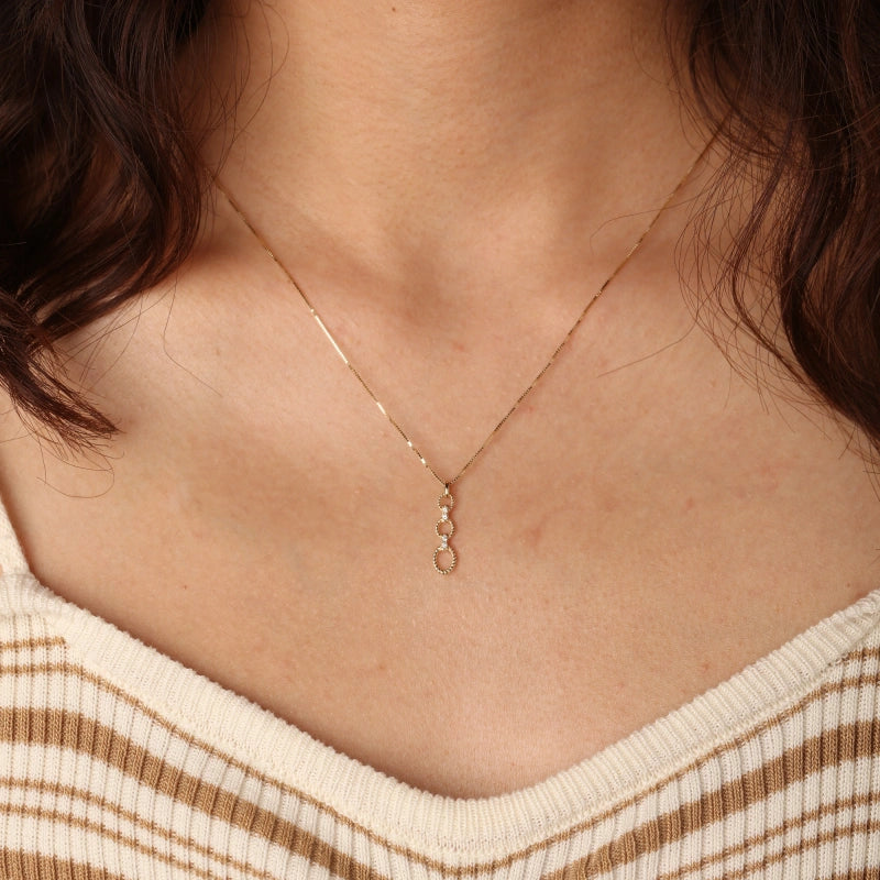 Freya 14K Solid Gold Triple Hoop Necklace