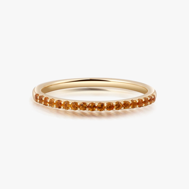 Dayana 14K Solid Gold Citrine Band Ring